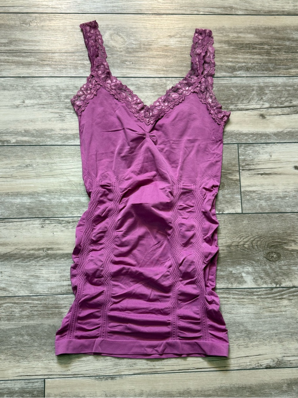 Purple Kismet Lace Strap Ruched Camisole